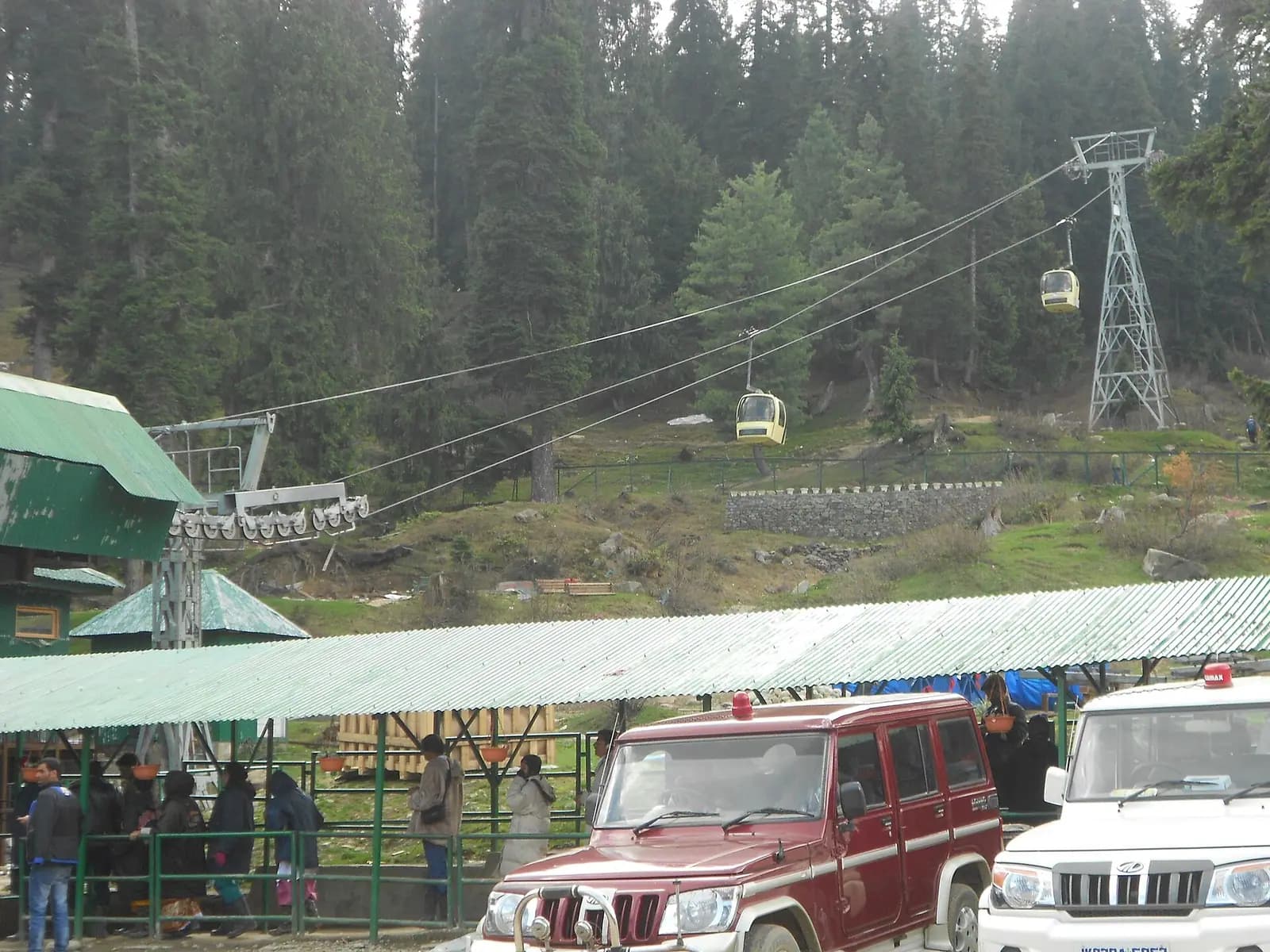The base station of the Gulmarg gondola below the Apharwat slopes, Kashmir