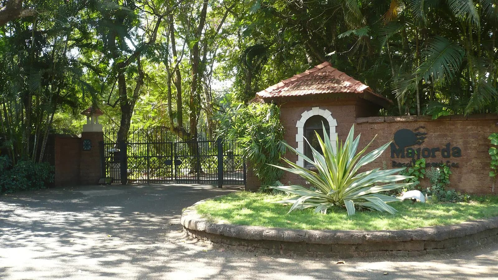 A beach resort among palms at Majorda in South Goa