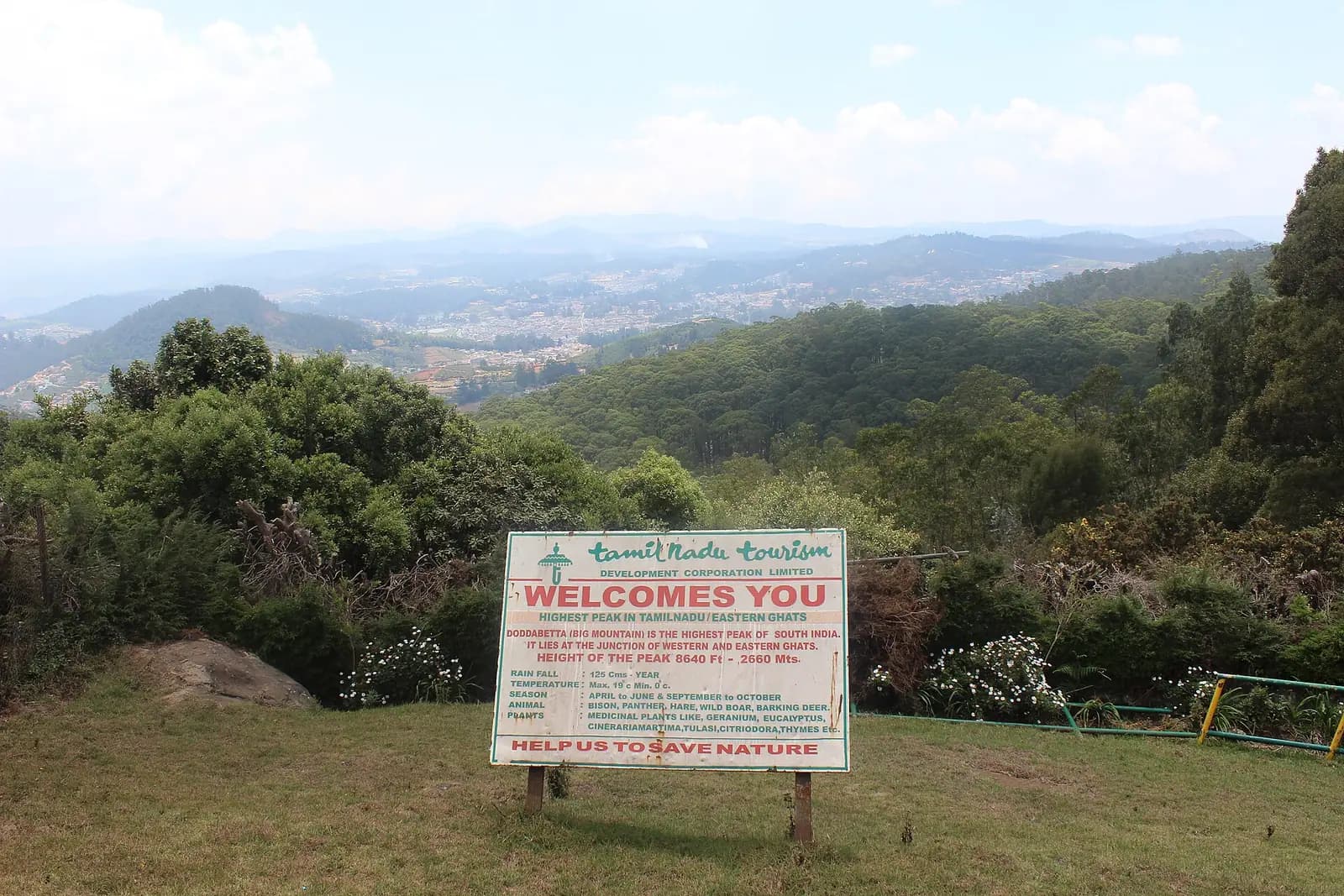 The Nilgiri ranges seen from Doddabetta peak above Ooty, Tamil Nadu