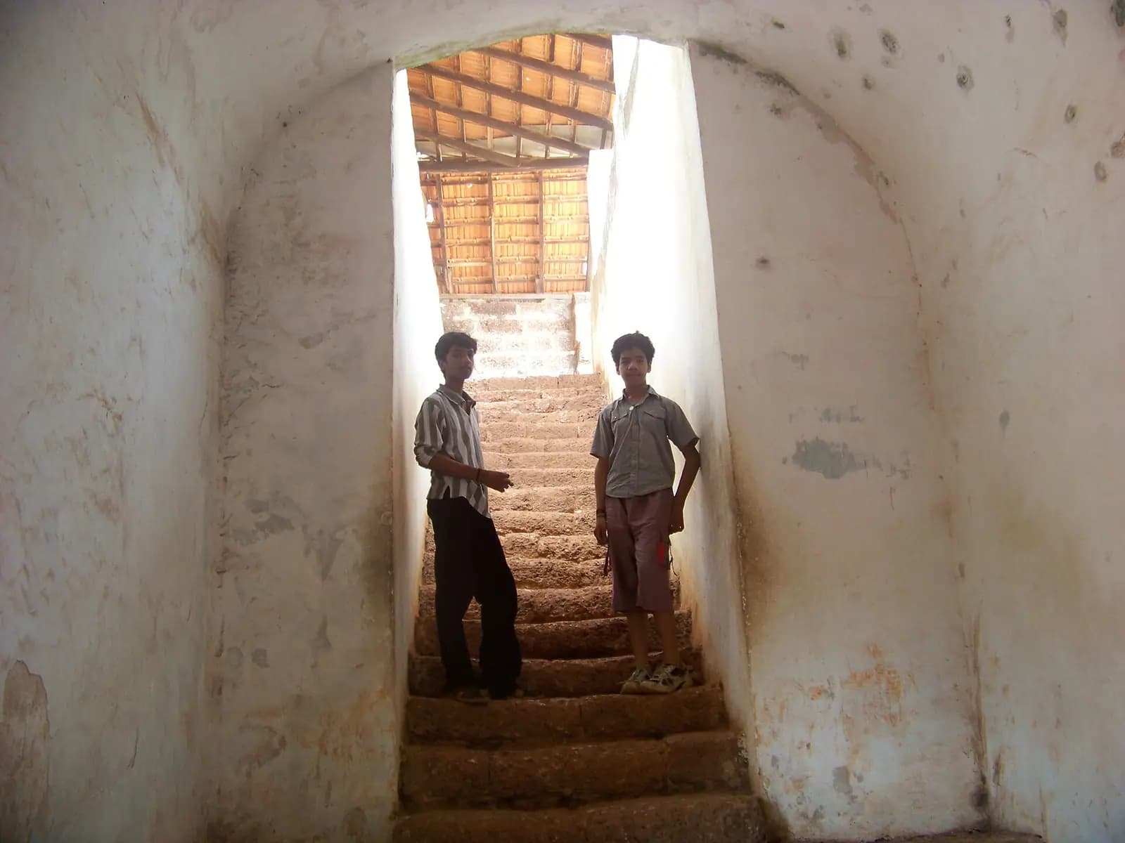 The Portuguese ramparts of Fort Aguada above the Arabian Sea in North Goa