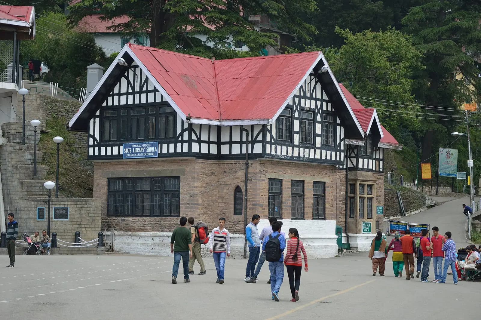 The open promenade of The Ridge in Shimla with colonial buildings along its edge