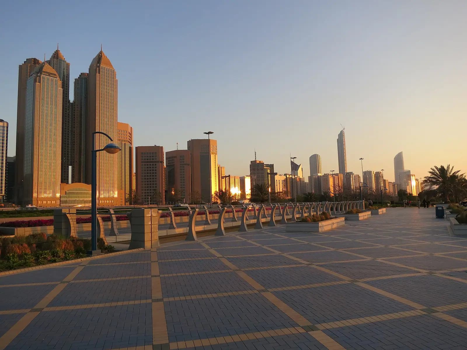 The Corniche waterfront and towers of Abu Dhabi, United Arab Emirates