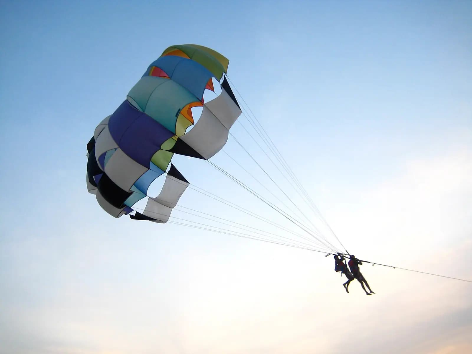 Parasailing above Calangute beach in North Goa