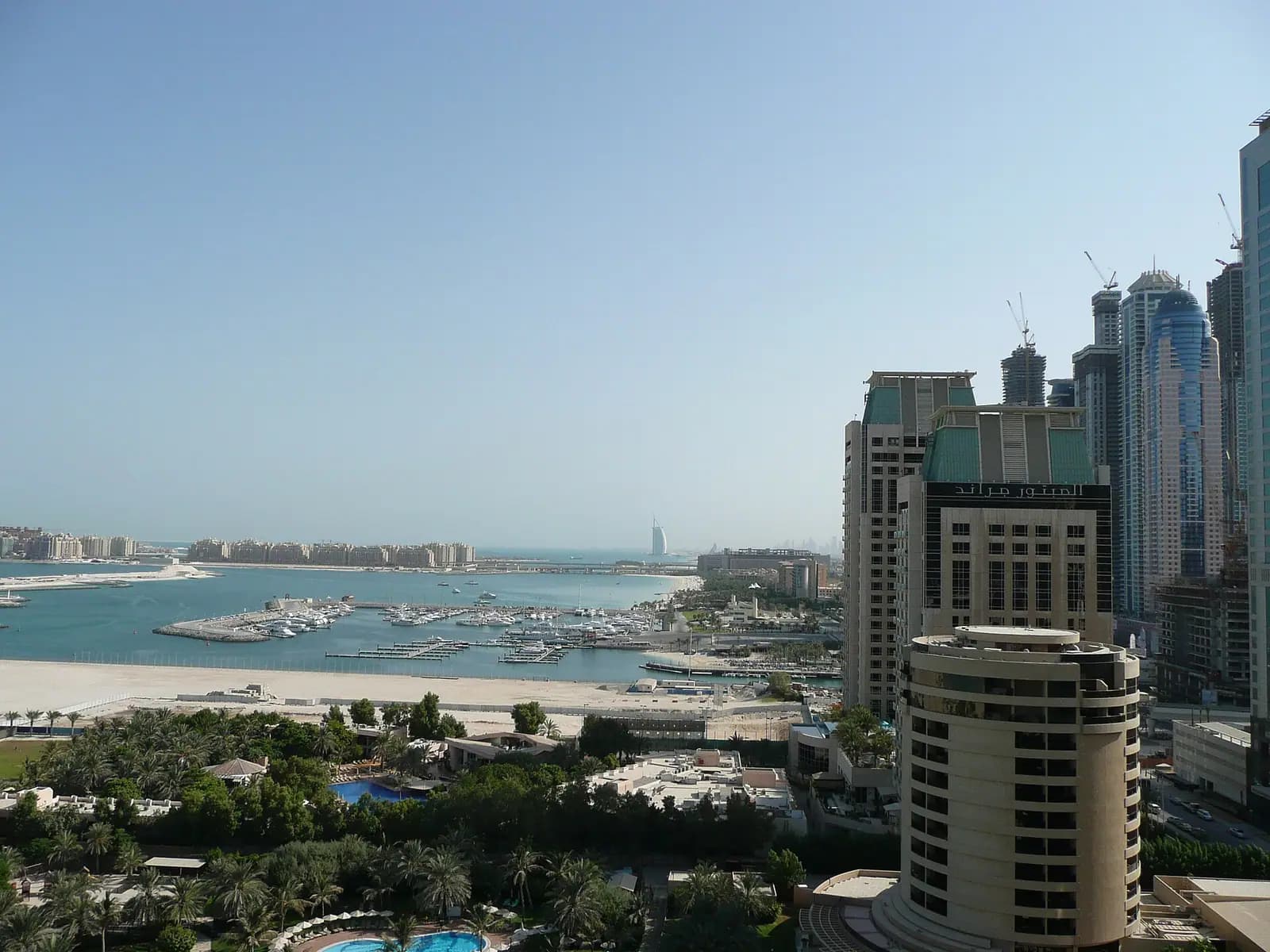 High-rise towers around the water of Dubai Marina, United Arab Emirates