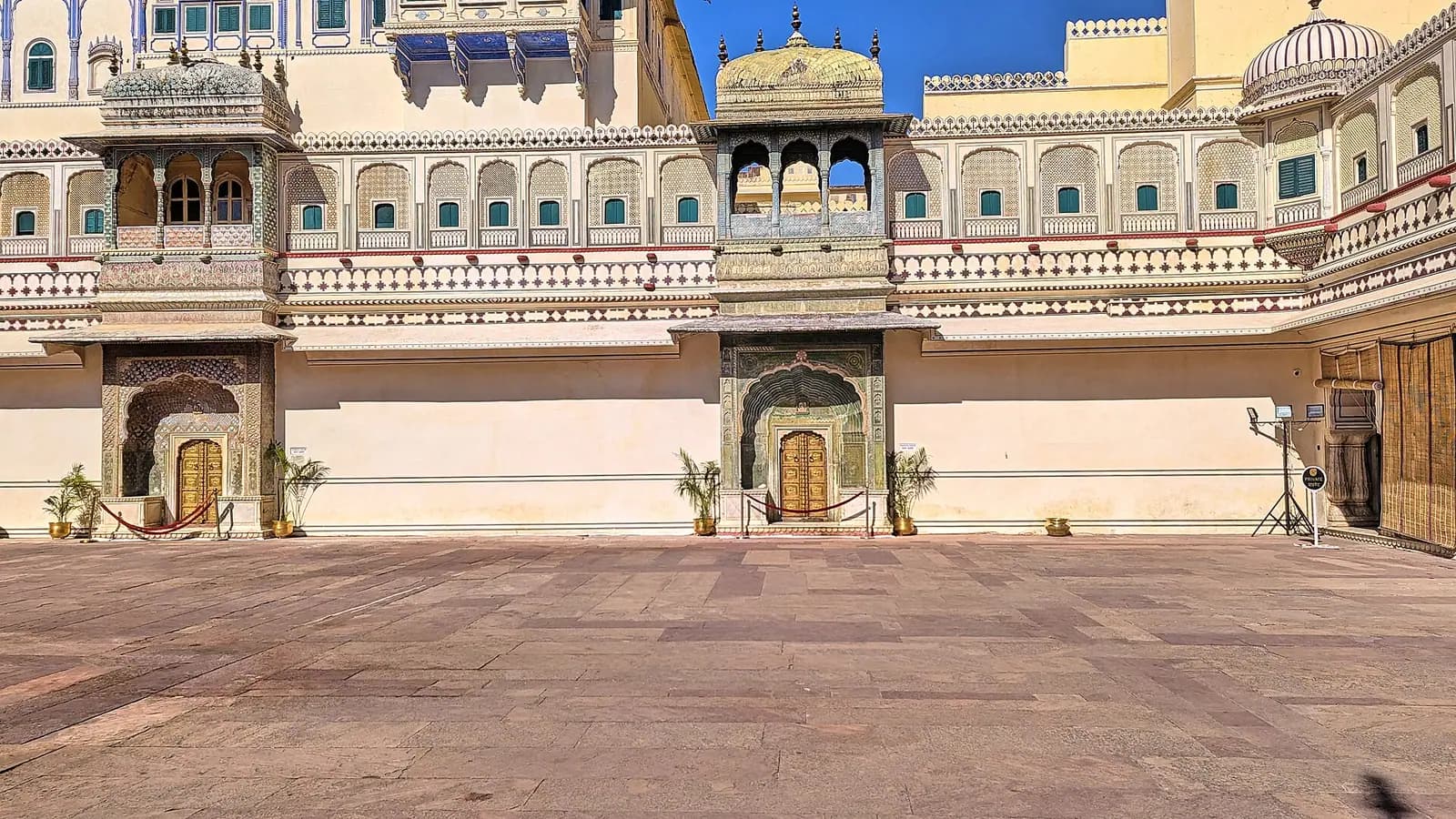 A painted gateway inside the City Palace complex at Jaipur, Rajasthan