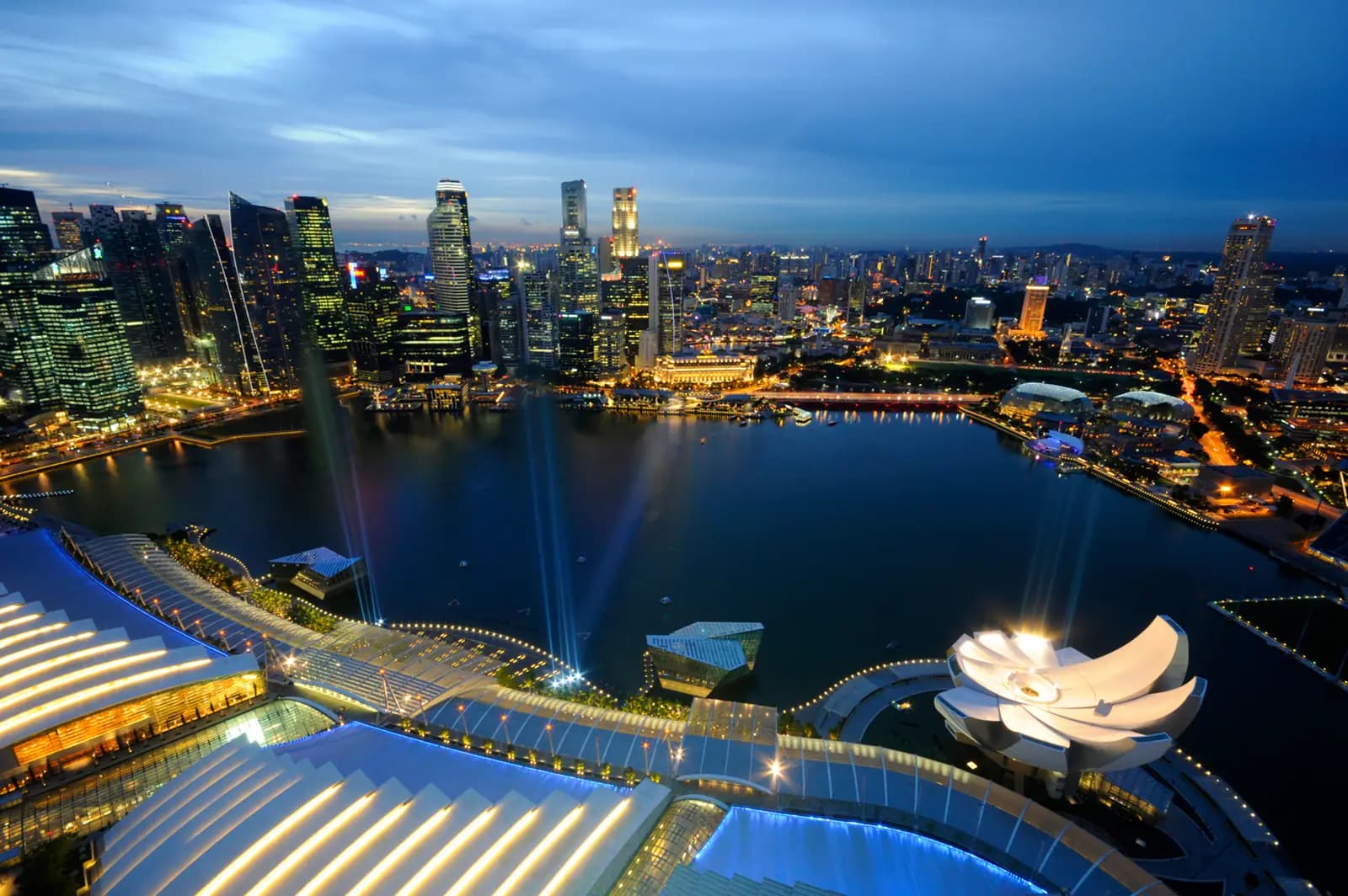 The Marina Bay waterfront and skyline of Singapore