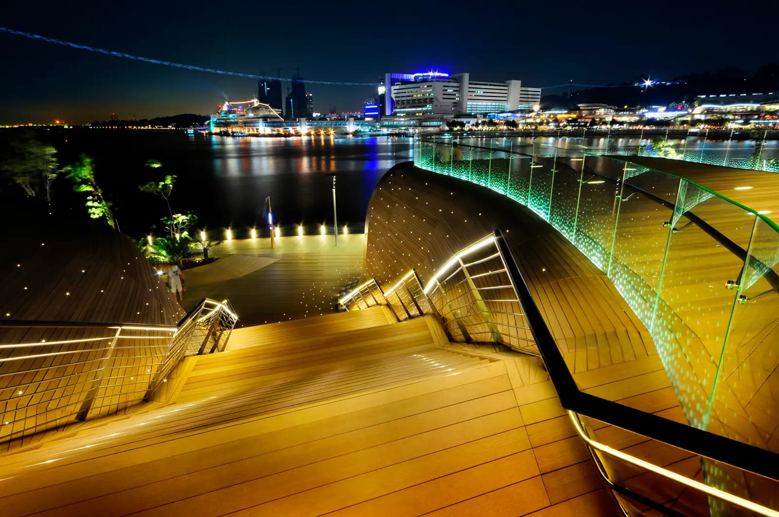 The boardwalk and waterfront at Sentosa Island, Singapore