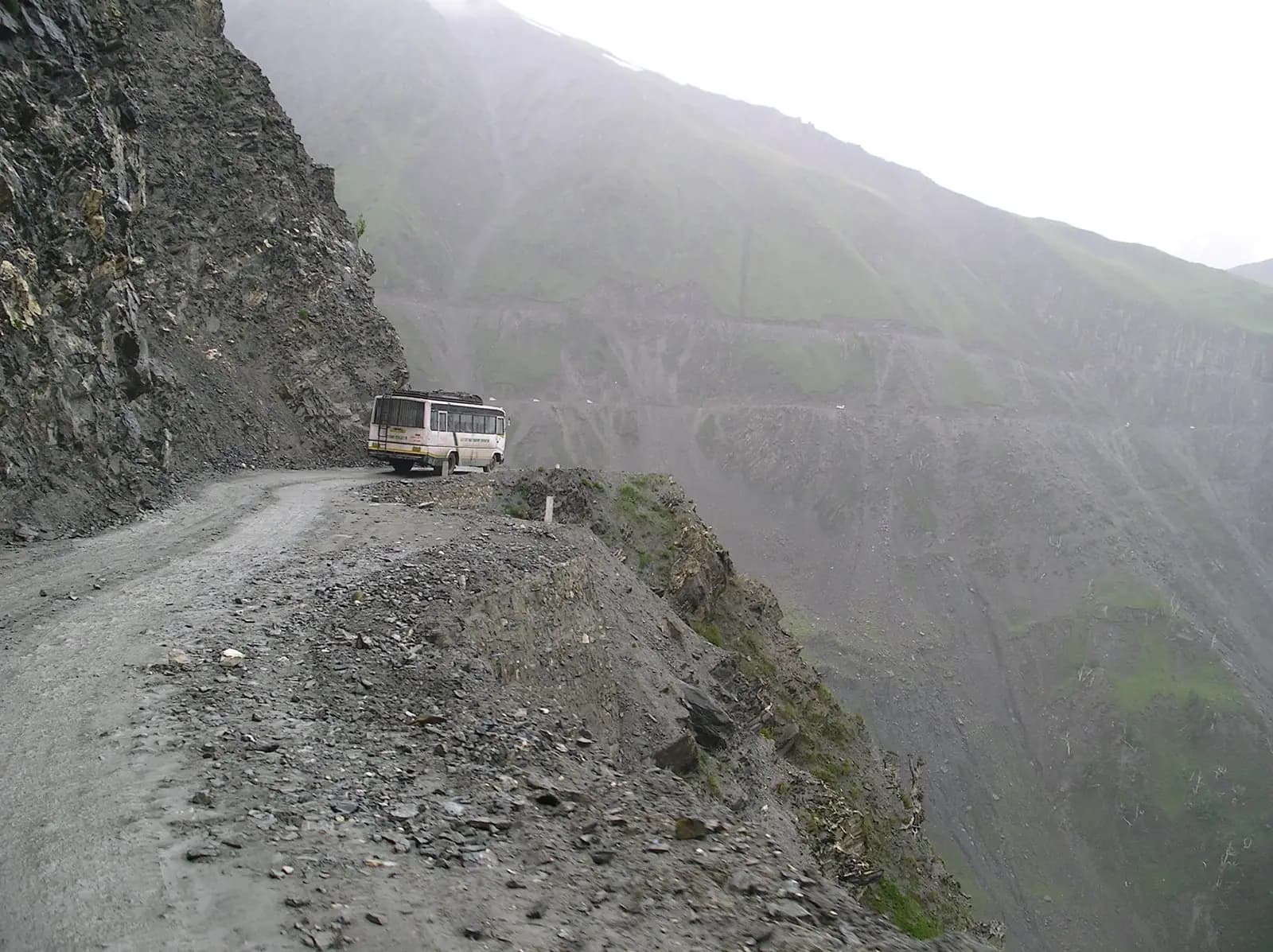 The mountain road climbing towards Zoji La pass beyond Sonamarg, Kashmir